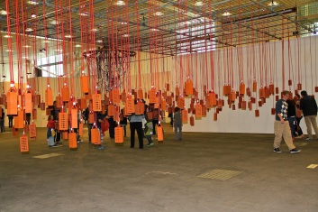 Hanging piece by Kendell Geers in Art Basel Switzerland 2011